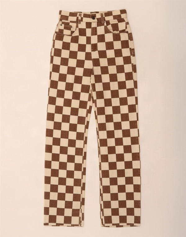 Pull & Bear Blugi Drepți Femei EU 34 XS L24 L31 Maro Geometric