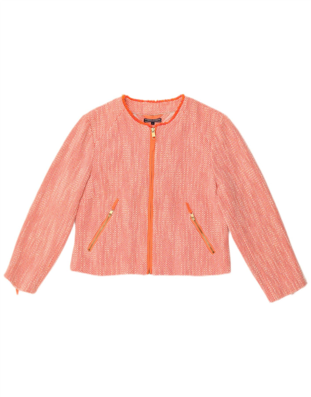 Jachetă pentru femei Tommy Hilfiger Crop Blazer US 12 mare bumbac portocaliu