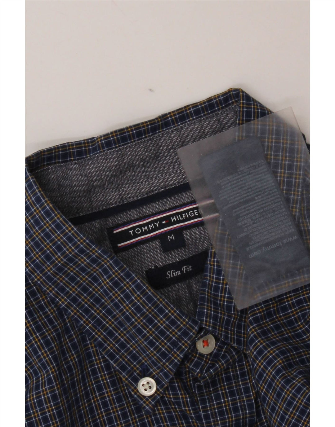 Cămașă pentru bărbați Tommy Hilfiger Slim Fit Bumbac Vichy, albastru bleumarin mediu