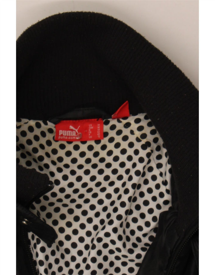 PUMA Womens Bomber Jacket UK 12 Medium Black Nylon Vintage Puma and Second-Hand Puma from Messina Hembry 