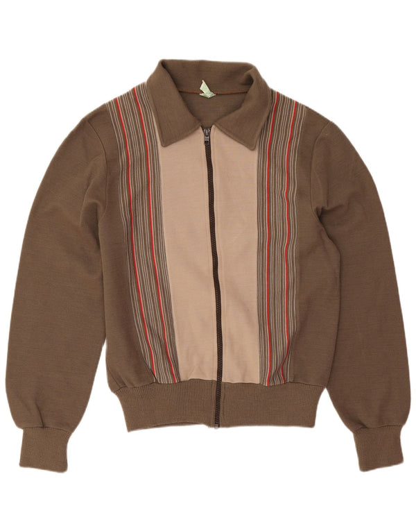 Pulover cardigan vintage pentru bărbați IT 46 mic maro acrilic color