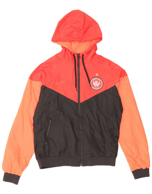 Jachetă de ploaie cu glugă Nike Wanderres FC pentru femei UK 16, mare, negru, bloc de culoare