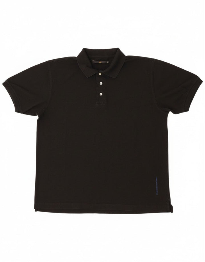 Tricou polo pentru bărbați Lee, bumbac negru 2XL