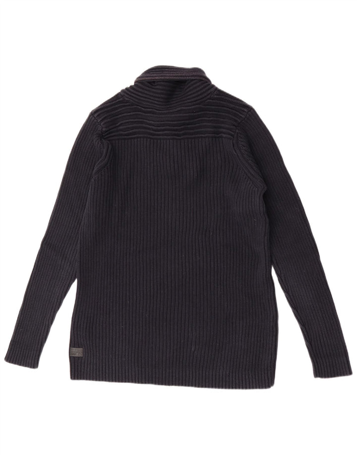 Pulover G-Star pentru bărbați, cu gât cu nasturi, XL, bumbac bleumarin