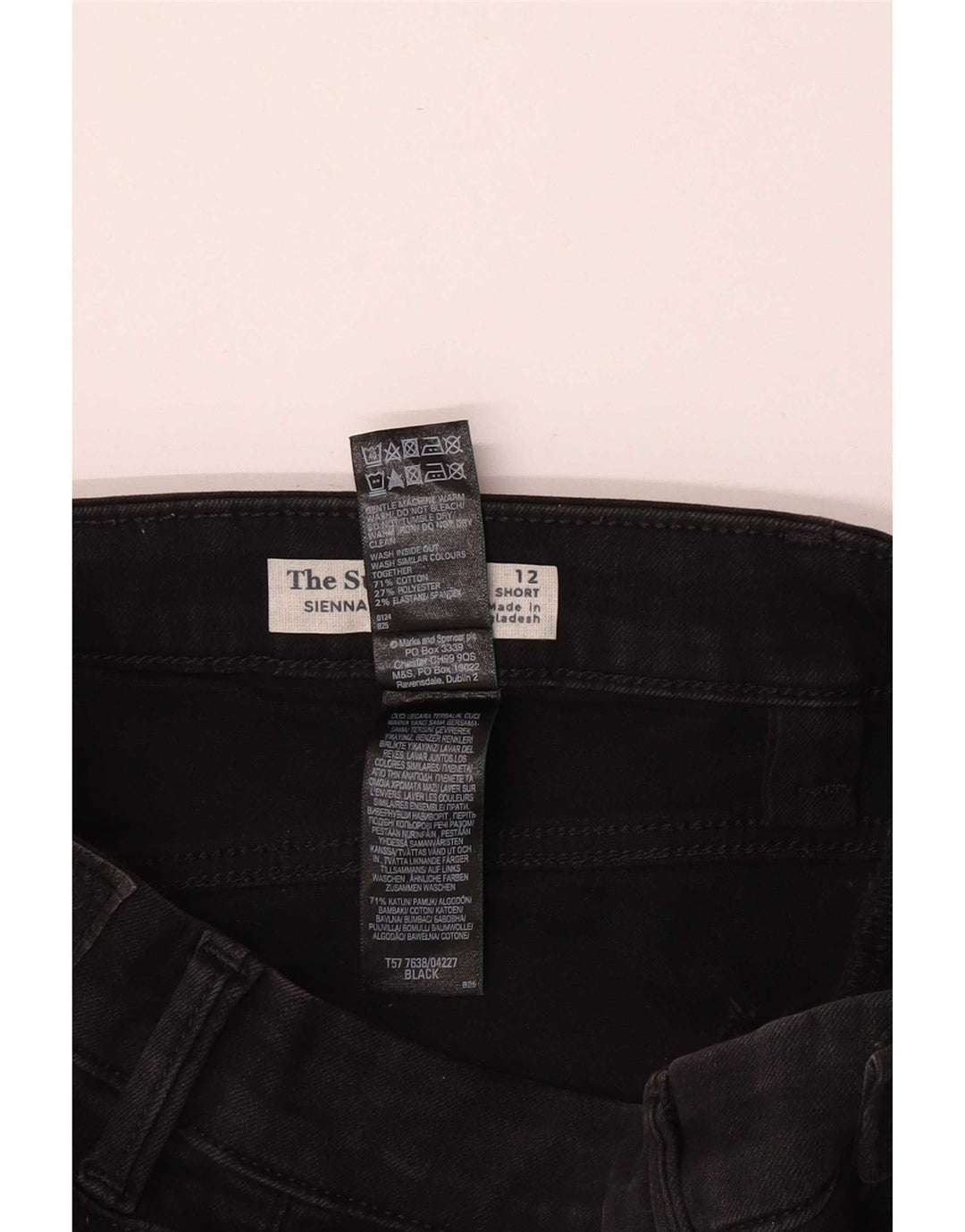 Blugi drepti pentru femei Marks & Spencer Sienna UK 12 Medium W28 L28 Negri