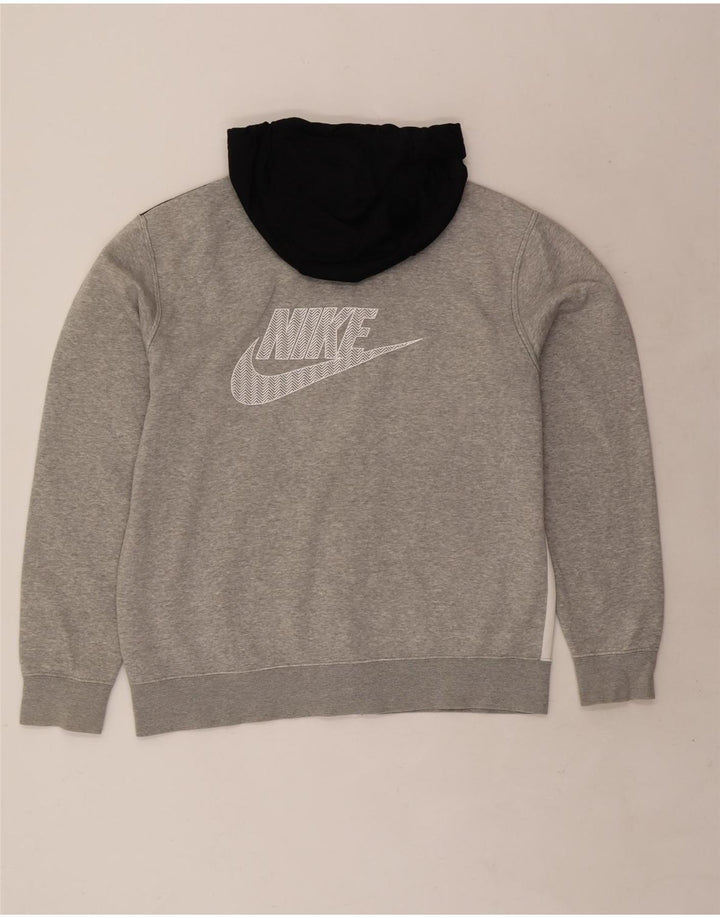 Pulover Nike pentru bărbați, cu fermoar, din bumbac color bloc, gri mediu