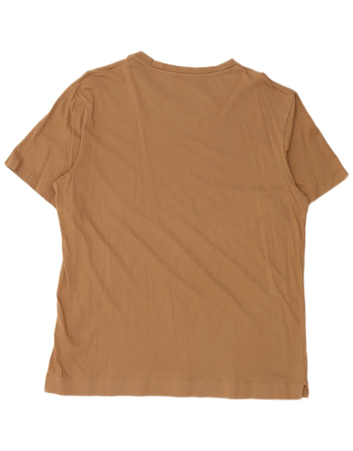 ZARA Mens T-Shirt Top XL Brown Cotton