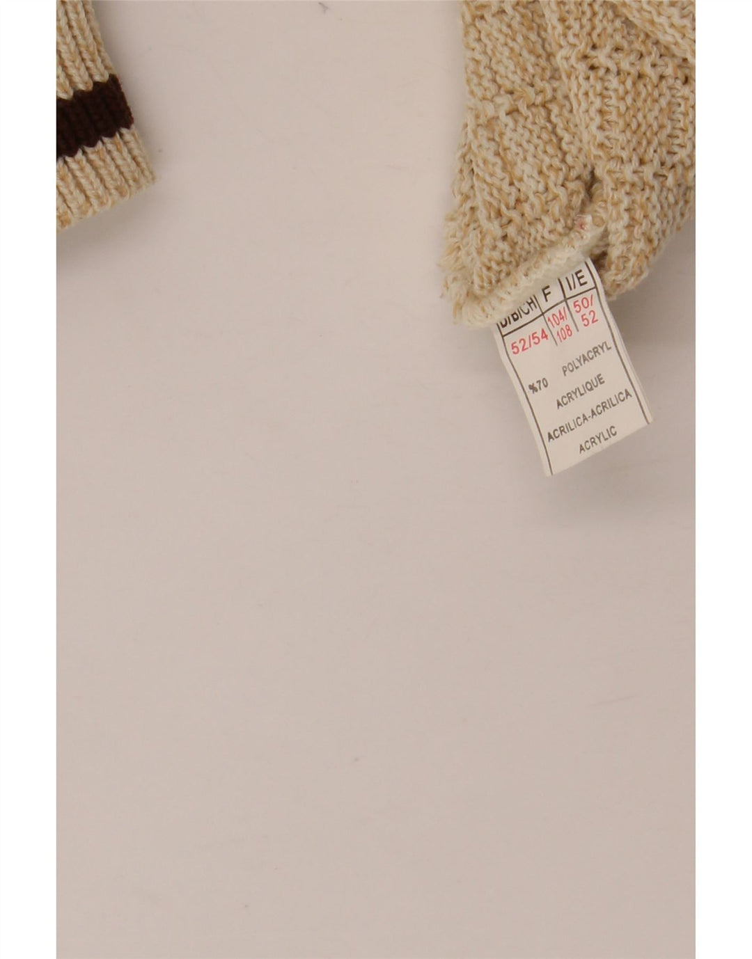 Pulover VINTAGE pentru bărbați cu decolteu rotund cu grafică IT 52 XL Bej Poliacrilic