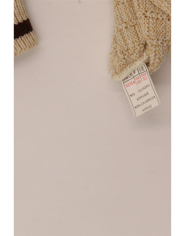 Pulover VINTAGE pentru bărbați cu decolteu rotund cu grafică IT 52 XL Bej Poliacrilic