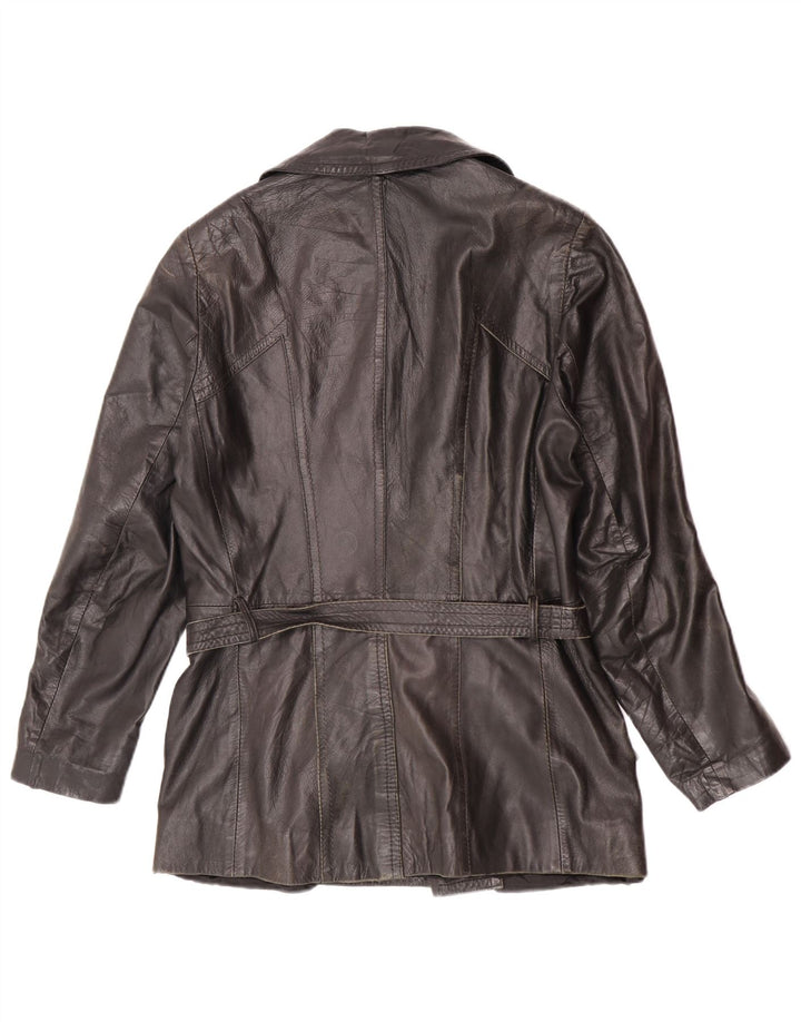 Jachetă din piele pentru bărbați de epocă dublu piept UK 34 XS negru retro