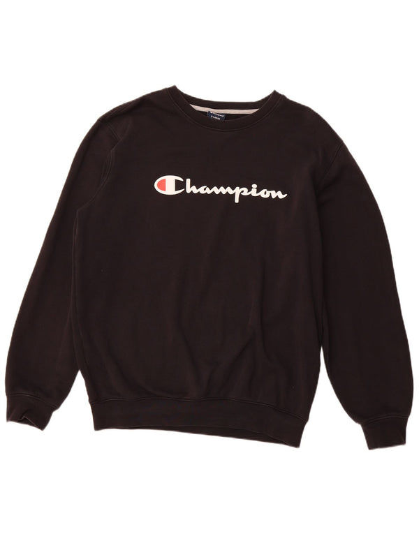 Hanorac grafic pentru bărbați CHAMPION Pulover XL bumbac negru Sport