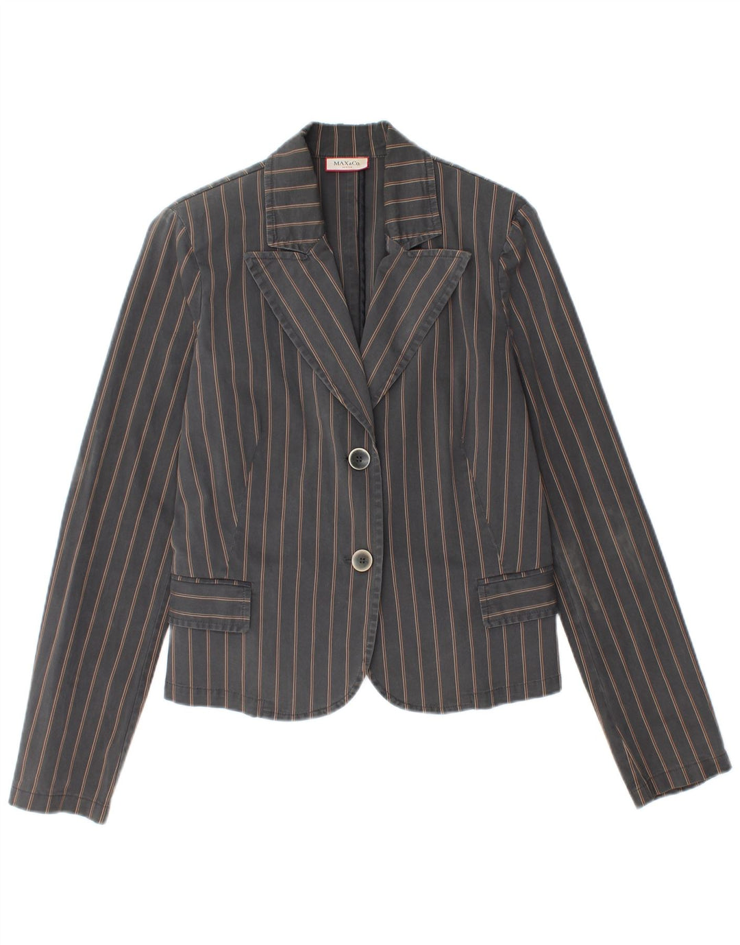 MAX & CO. Jachetă pentru femei Active 2 Button Blazer UK 14 Medium Gri cu dungi