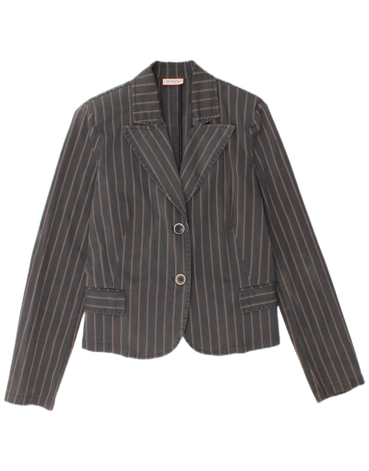 MAX & CO. Jachetă pentru femei Active 2 Button Blazer UK 14 Medium Gri cu dungi