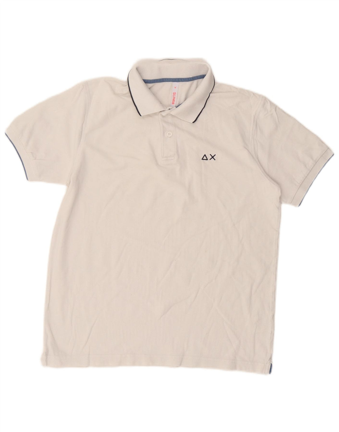 Tricou polo Sun68 pentru bărbați, bumbac alb mediu