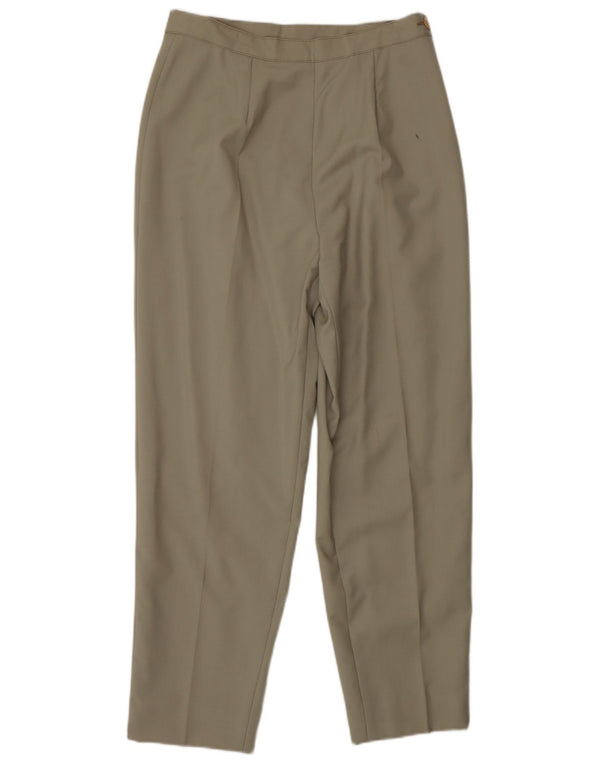 Pantaloni de costum conici pentru femei vintage cu talie înaltă IT 44 Medium L28 L27 Kaki