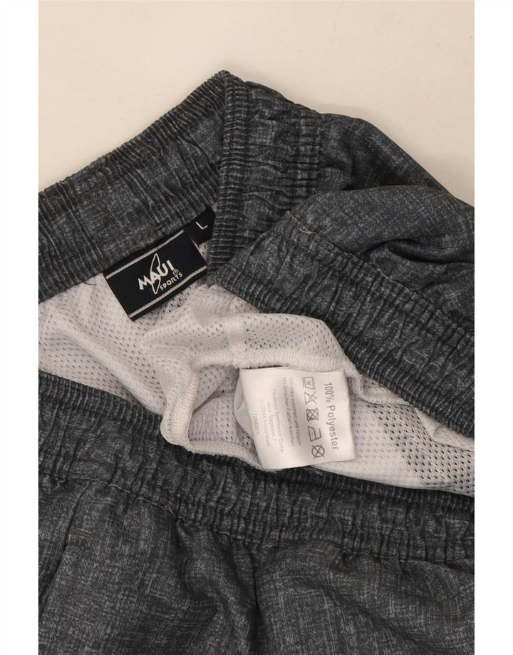 Pantaloni scurți sport vintage pentru bărbați, mari, gri, poliester