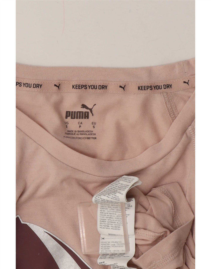 Tricou grafic supradimensionat Puma pentru femei Top UK 10 Small Pink Poliester
