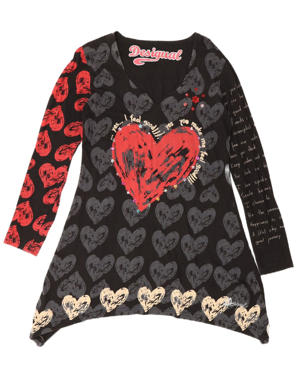 Rochie tunică cu mânecă lungă pentru femei Desigual UK 14 Medium Black Heart