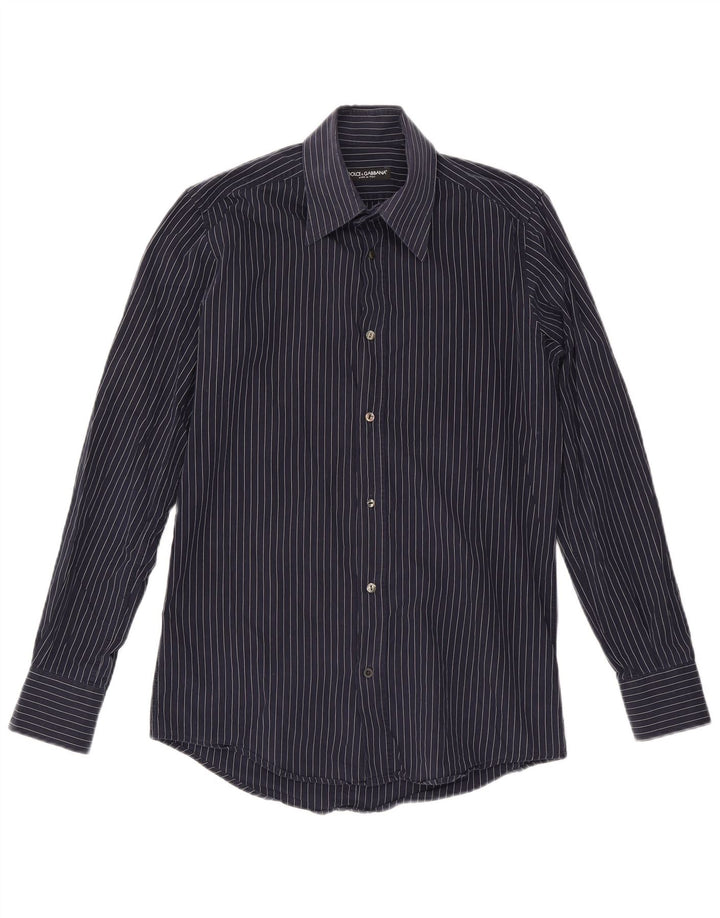 Cămașă pentru bărbați Dolce & Gabbana Mărimea 40 15 3/4 Mediu bleumarin cu dungi