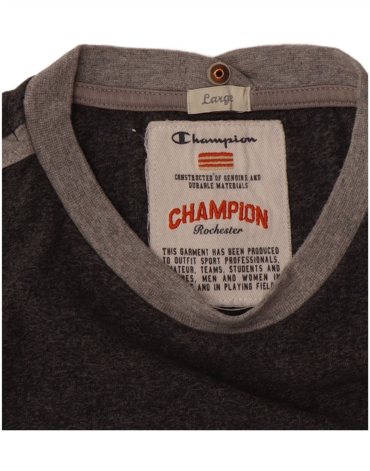 Tricou grafic pentru bărbați Champion Top mare din bumbac gri