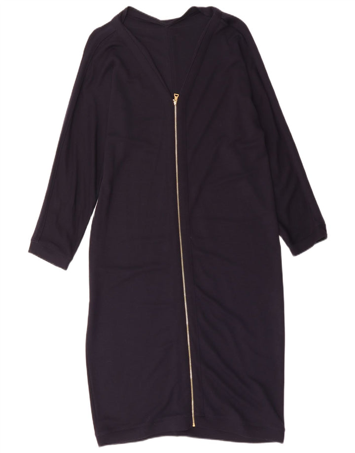 Rochie de bază cu mânecă lungă pentru femei Jaeger UK 16 mare, viscoză bleumarin