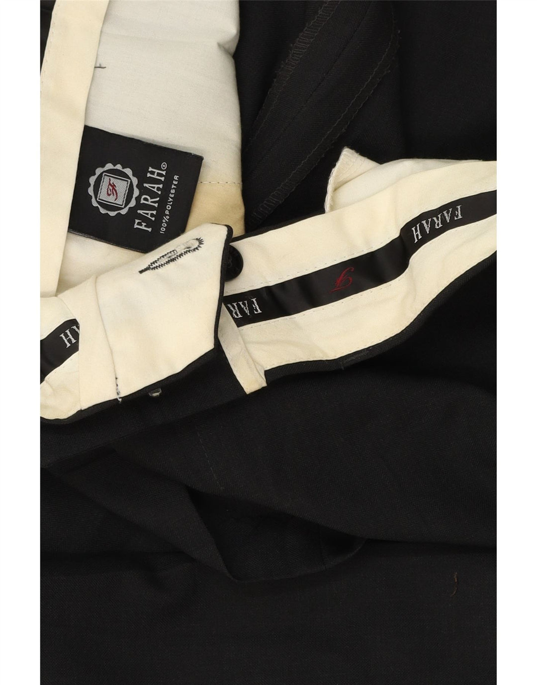 Pantaloni Drepți FARAH pentru bărbați L36 L28 Poliester negru