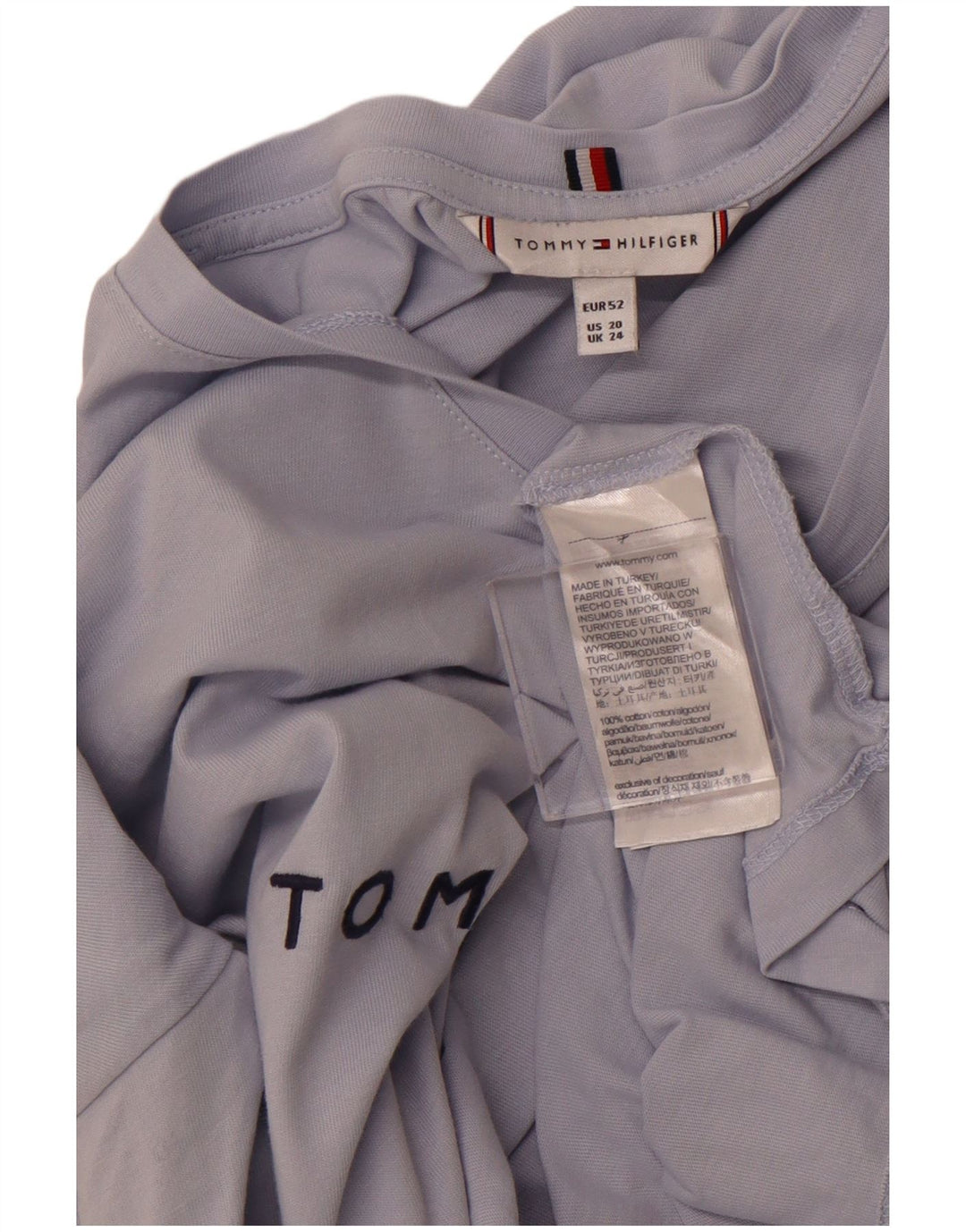 TOMMY HILFIGER Tricou cu grafic pentru femei Top UK 24 4XL Bumbac albastru