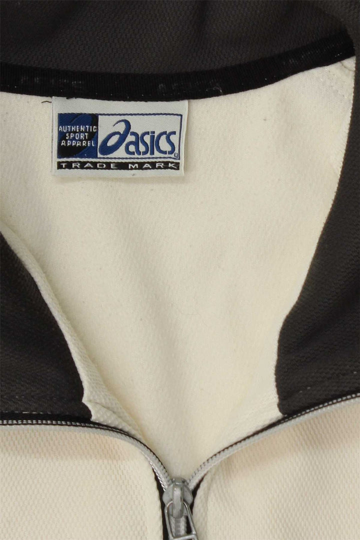 ASICS Womens Tracksuit Top Jacket UK 16 Large White Colourblock