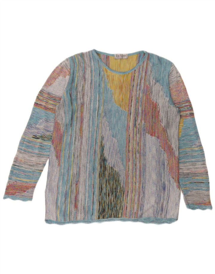 MARCAZZANI Pulover pentru damă cu decolteu triplu UK 16 mare multicolor