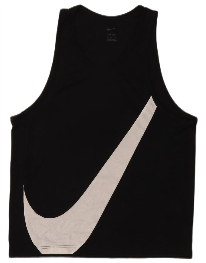 Vestă grafică Nike Dri Fit pentru bărbați, poliester mediu negru