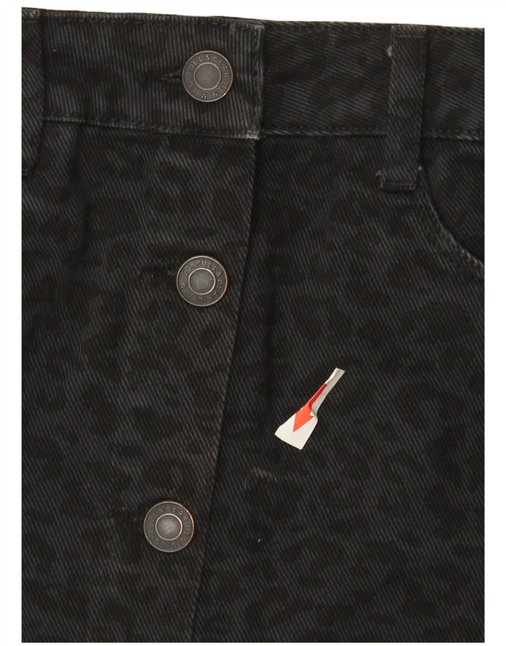 Fusta de blugi pentru femei Pull & Bear Small W26 Bumbac cu imprimeu animal negru