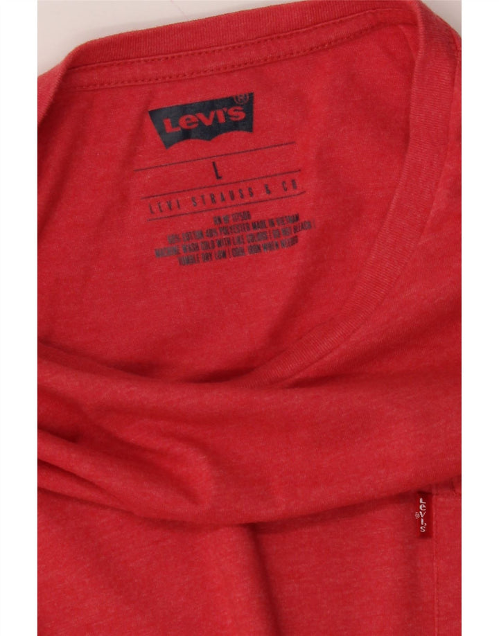 LEVI'S Mens T-Shirt Top Large Red Vintage Levi's and Second-Hand Levi's from Messina Hembry 