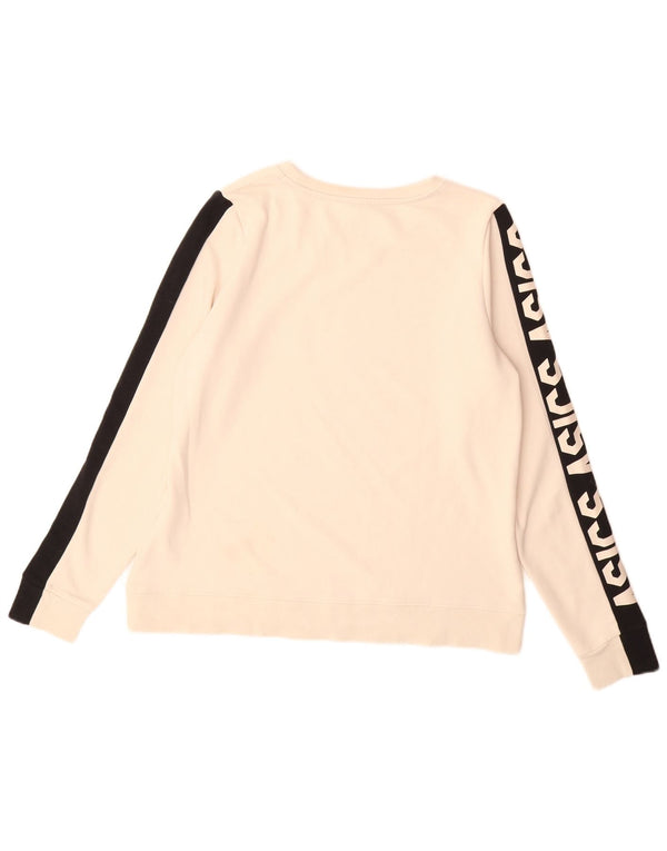 Pulover cu grafic pentru femei Asics UK 14 Medium Bej Colorblock