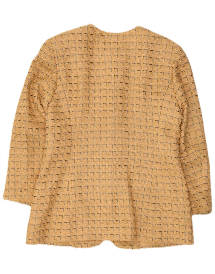 Sacou Jaeger pentru femei, cu 5 nasturi, UK 12, bumbac geometric galben mediu