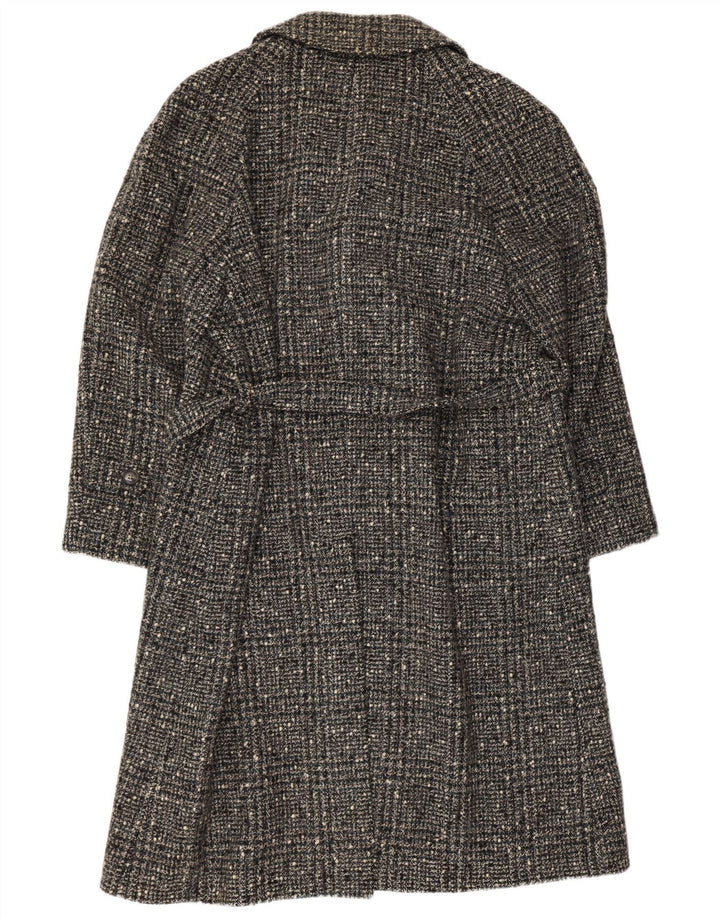 Pardesiu vintage pentru femei IT 54 3XL Lână virgină cu carouri gri