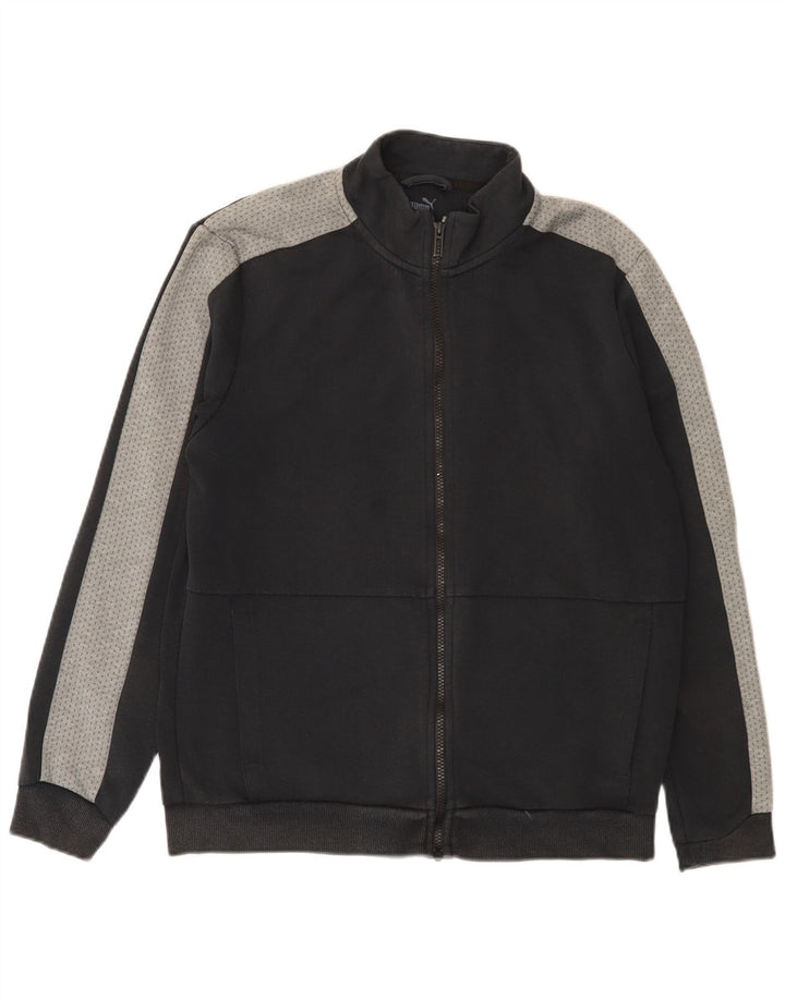 Jachetă de trening Puma pentru bărbați, bumbac color bloc negru mediu