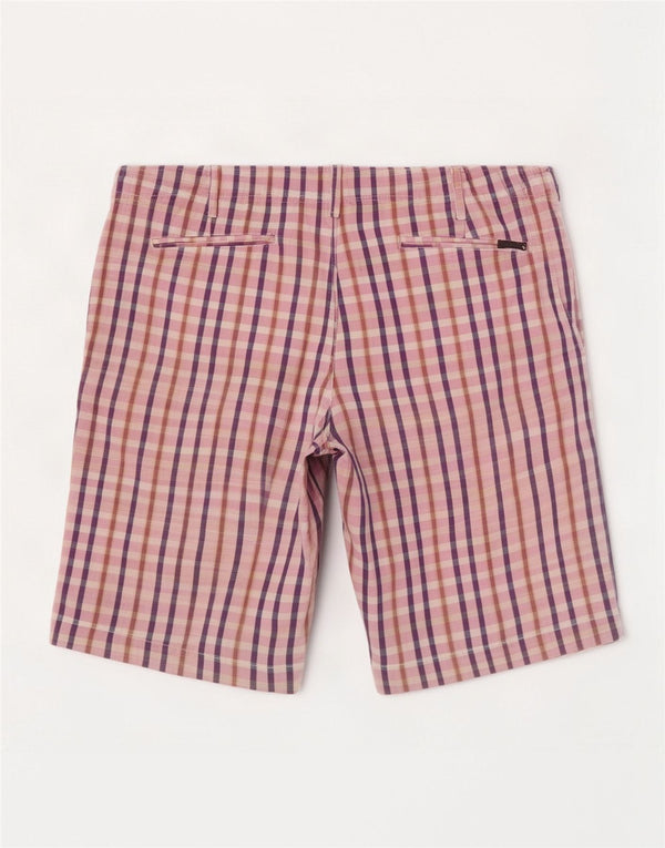 Pantaloni scurți chino Pickwick Bărbați Medium W31 Pink Check Bumbac