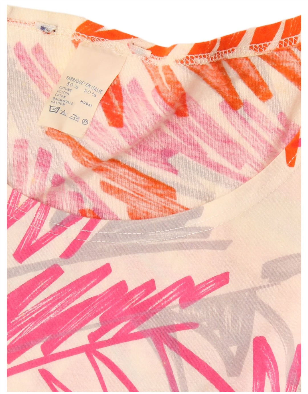 Tricou Vintage pentru femei Top UK 16 mare, multicolor, floral, bumbac