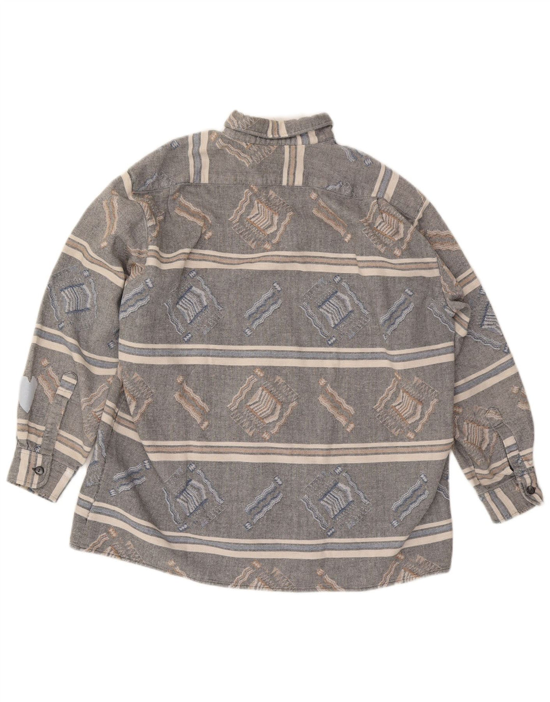 Cămașă de flanel vintage pentru bărbați, mare, gri cu dungi