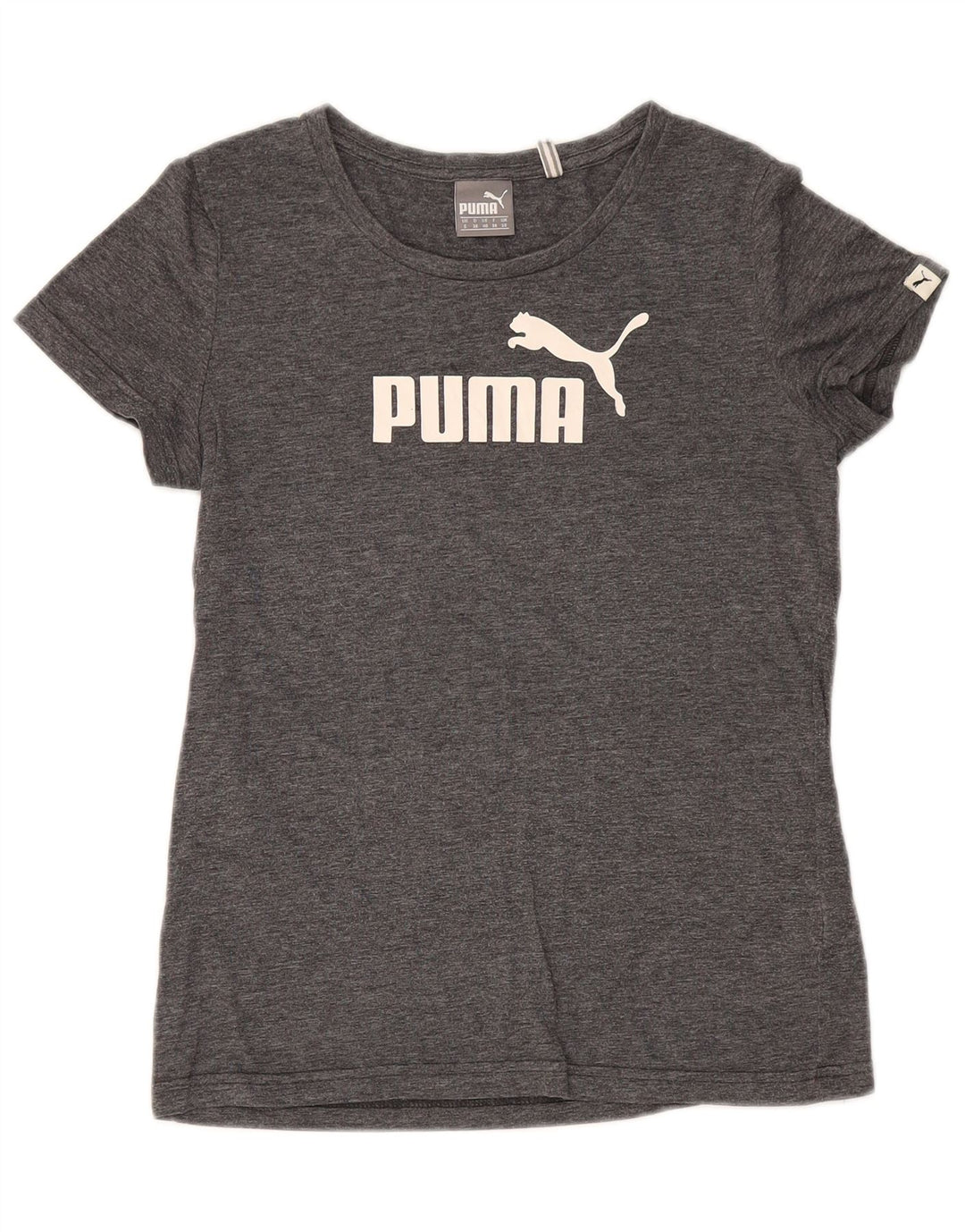 Tricou cu grafic Puma pentru femei Top UK 10 Small Grey Flecked Polyester
