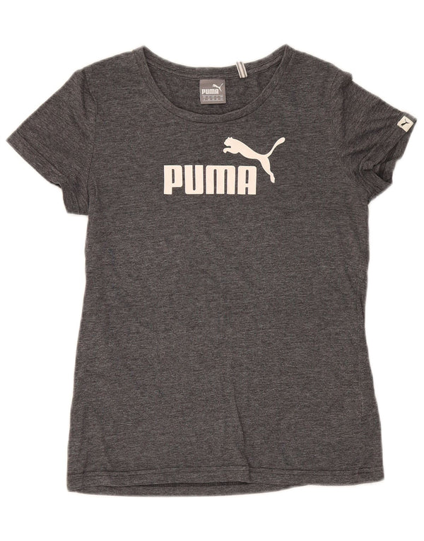 Tricou cu grafic Puma pentru femei Top UK 10 Small Grey Flecked Polyester