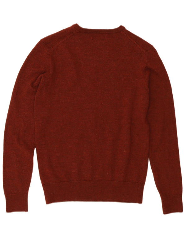 Pulover cu decolteu în V ZARA pentru femei UK 12 Lână maro medie