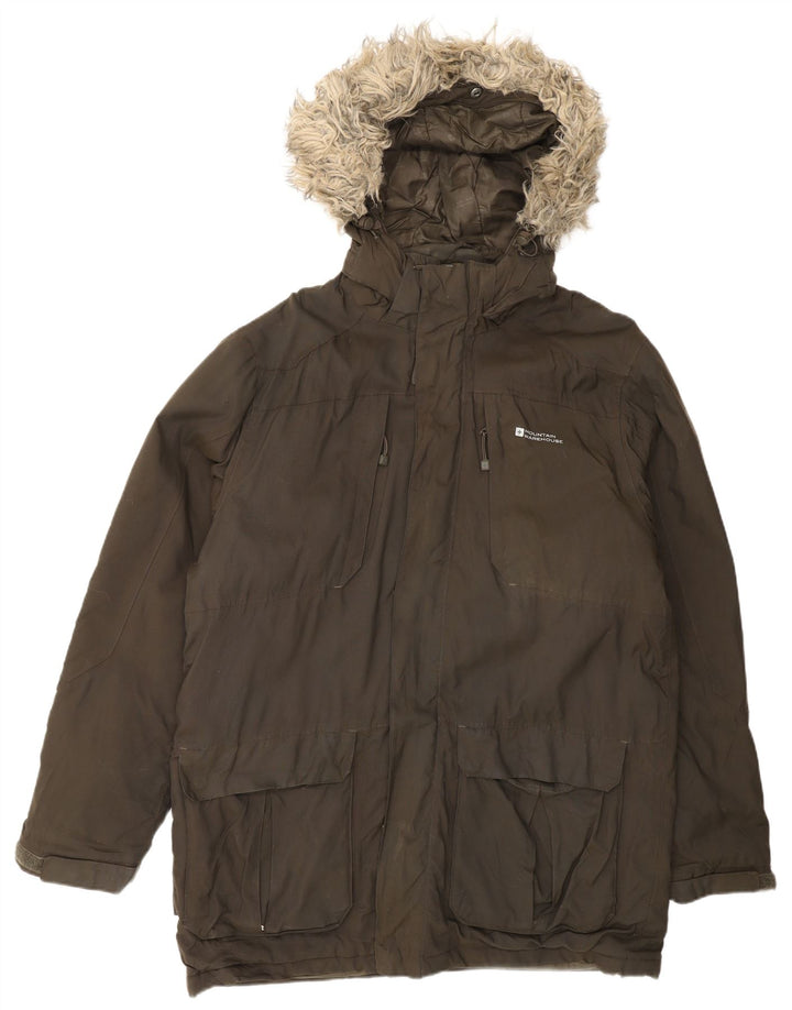 Jachetă parka cu glugă pentru bărbați Mountain Warehouse UK 38, nailon maro mediu