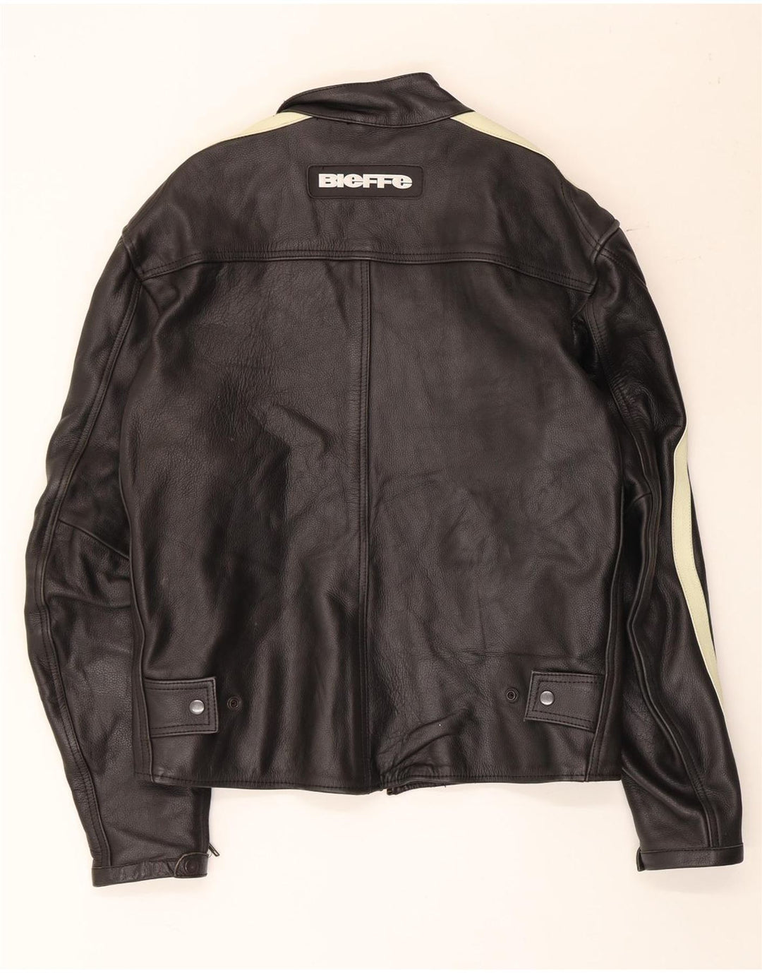 Jachetă de curse pentru bărbați de epocă UK 38 Medium Black Leather