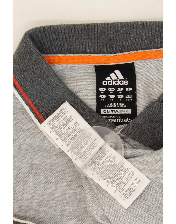 Tricou polo Adidas Clima 365 pentru bărbați, bumbac gri mediu