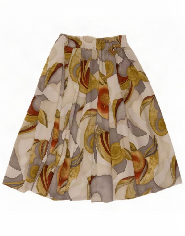 Vintage Womens Pliate A-Line Fusta Mic W26 Multicolor Floral