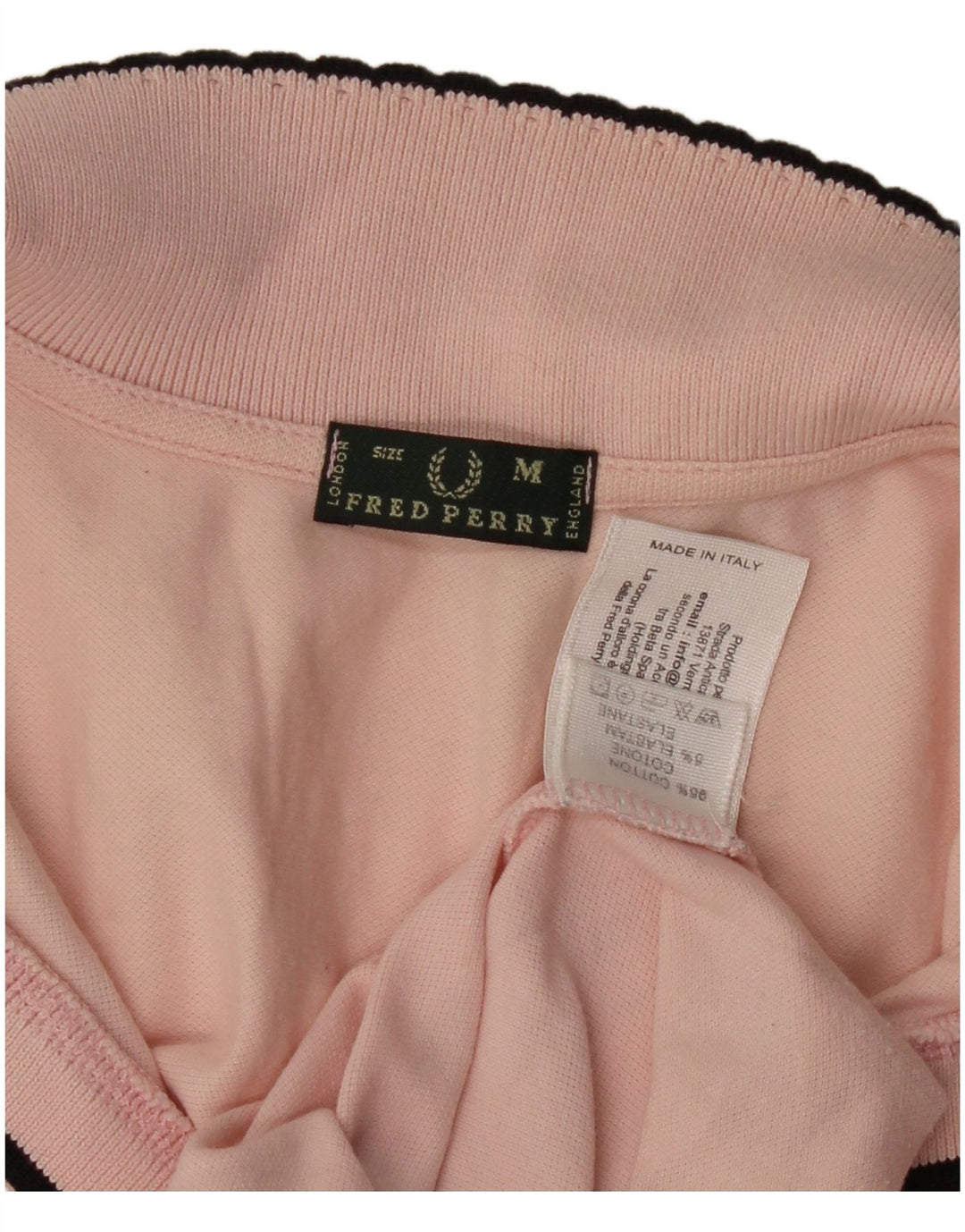 FRED PERRY Tricou polo cu mânecă lungă pentru femei UK 12, bumbac roz mediu