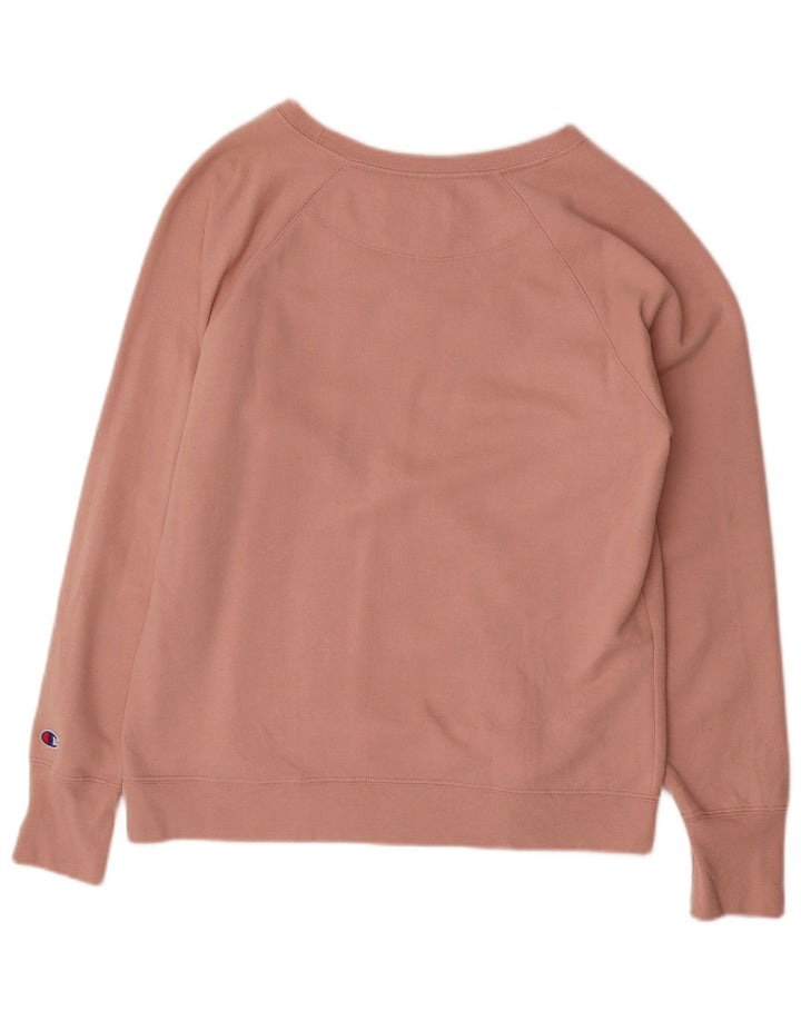 CHAMPION Womens Graphic Sweatshirt Jumper UK 16 Large Pink Polyester
