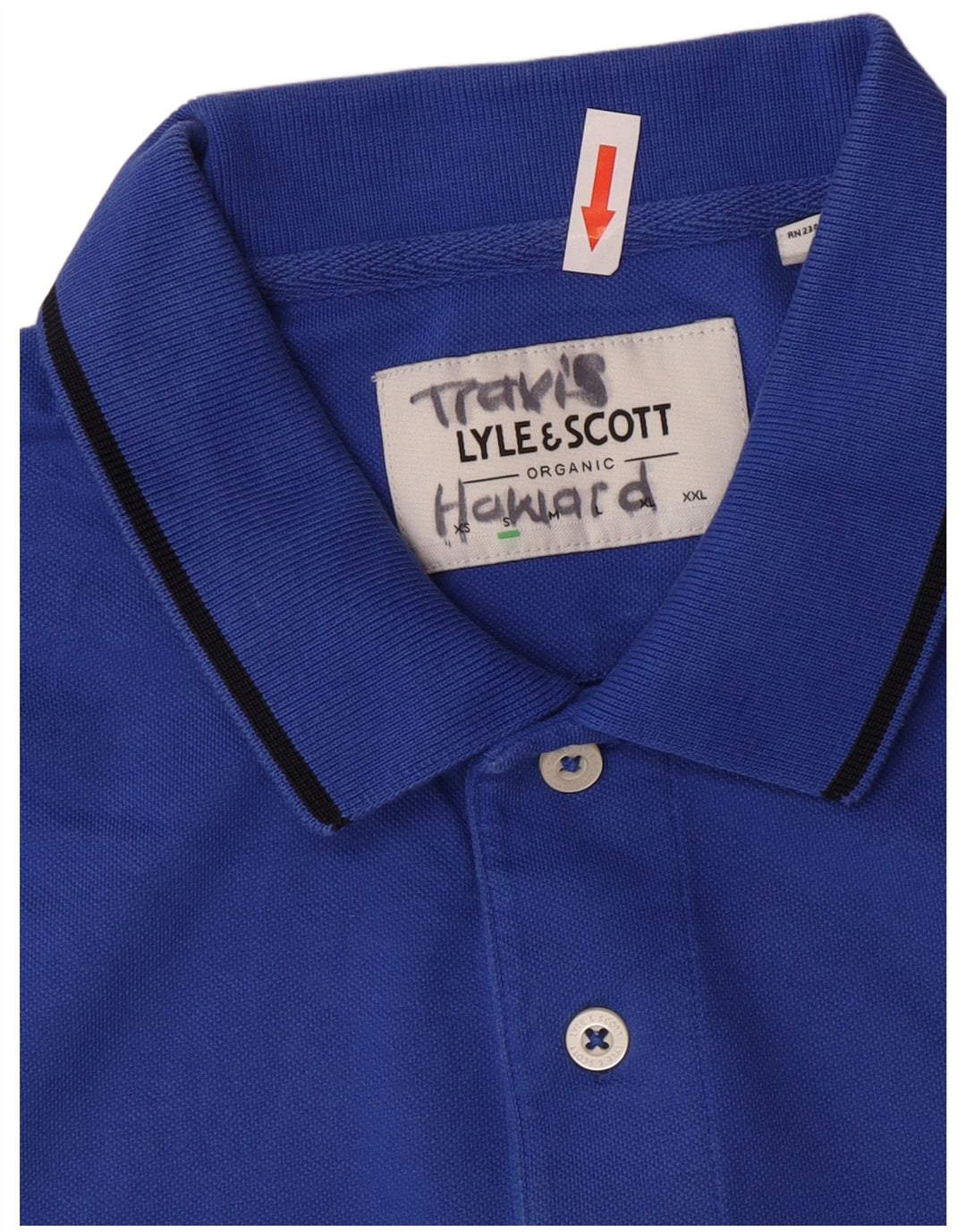 Tricou polo Lyle & Scott pentru bărbați, bumbac albastru mic