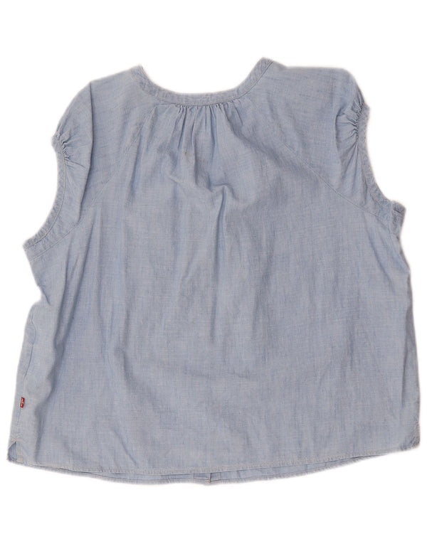 Bluză cămașă supradimensionată pentru femei Levi's UK 16, mare, albastru, bumbac